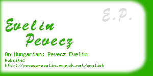 evelin pevecz business card